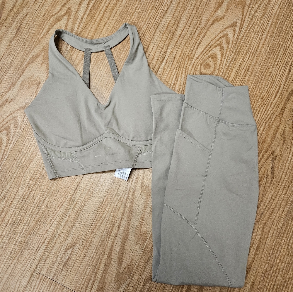 Gymshark Whitney Simmons Beige Sports Bra & Legging Set